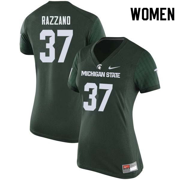 Women #37 Dante Razzano Michigan State College Football Jerseys Sale-Green